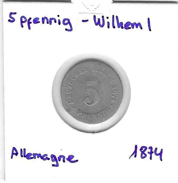 Toutes les monnaies: 5 pfennig - Wilhelm I-1874 – D'occasion à Tavannes par Zitume