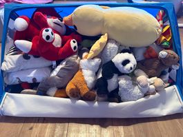 IKEA Fußballnetz voller Plüschtiere