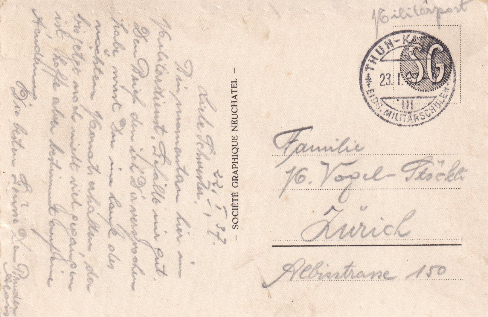 Cartoline postali: Thun u. Stockhorn /bc – Usato da Hombrechtikon venduto da Rudolf07 1