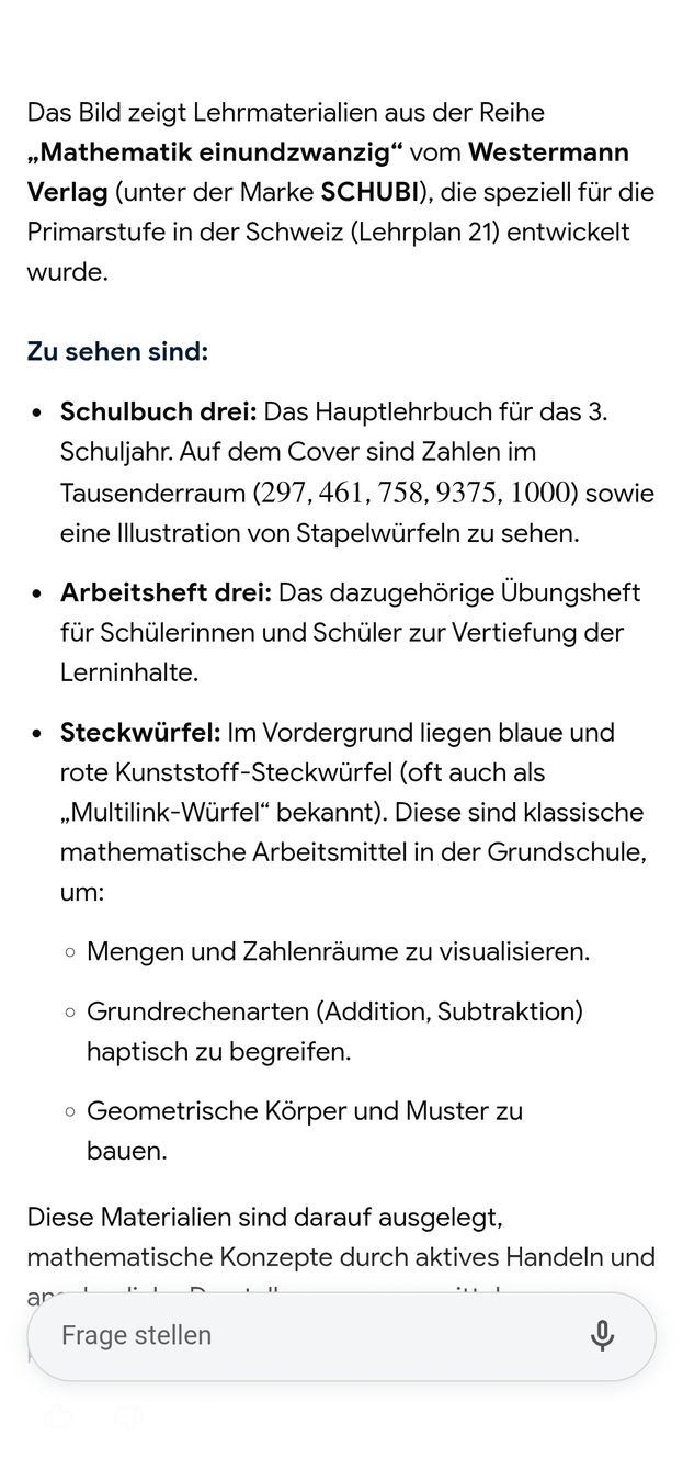Libri: Mathematik einundzwanzig, Arbeits- & Schulbuch & Steckwürfel – Nuovo (secondo la descrizione) da Dettighofen Lengw. venduto da mai_75wt 1