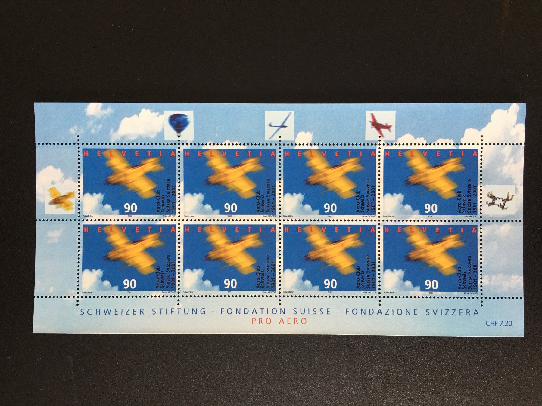 Alle Briefmarken: Kleinbogen OZ 123   Pro Aero **  2001   ZN 1016  postfrisch – Neu (gemäss Beschreibung) aus Niederrohrdorf von leni29