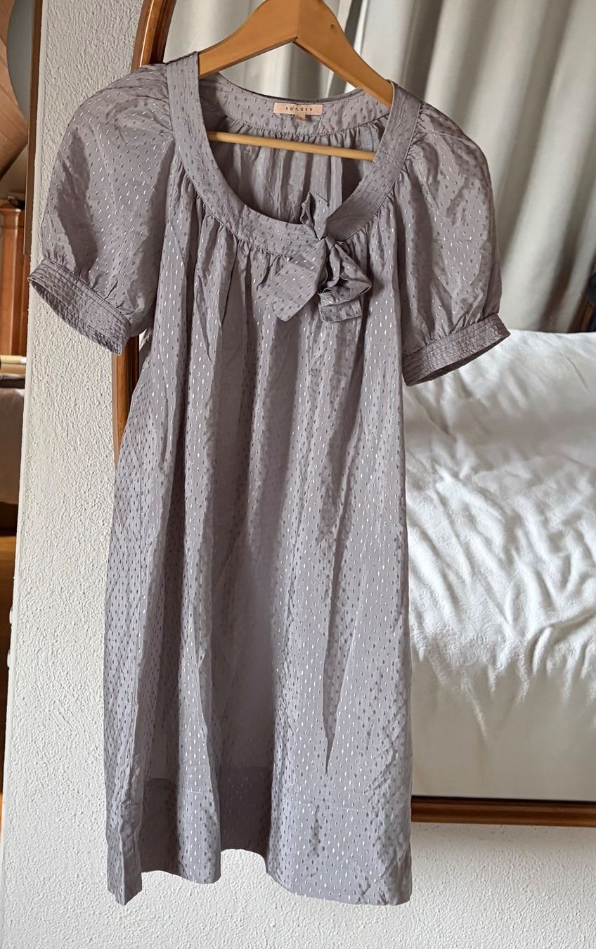 Sandro Vestiti: Sandro Silk & Cotton Sweet Silver Dress – Usato da Luzern venduto da AM2nd