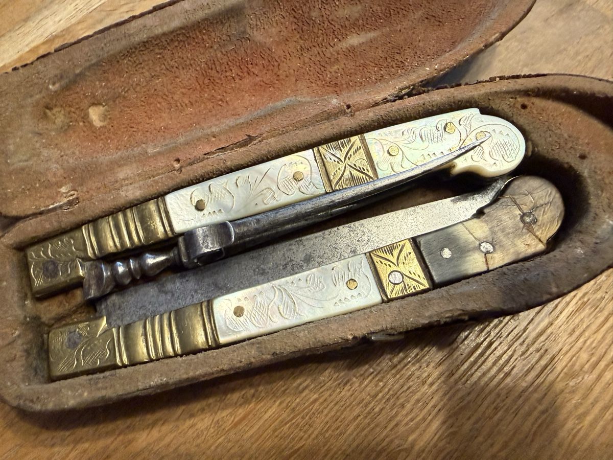 Coltelli tascabile: Antikes Messer & Gabel Set Museale Taschenmesser – Usato da Goldach venduto da Messerguru 1