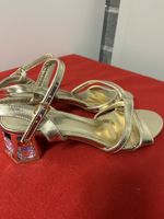 Goldige Sommer-Sandalen mit Schmucksteinen, Gr. 37 ✨