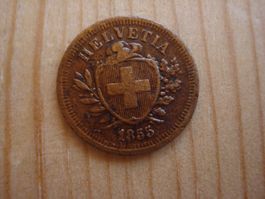 (P2) 1 Rappen 1855 SS-VZ