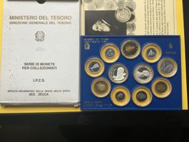 ITALIA*Serie 1990 TIZIANO Proof  2x silber 500 lire
