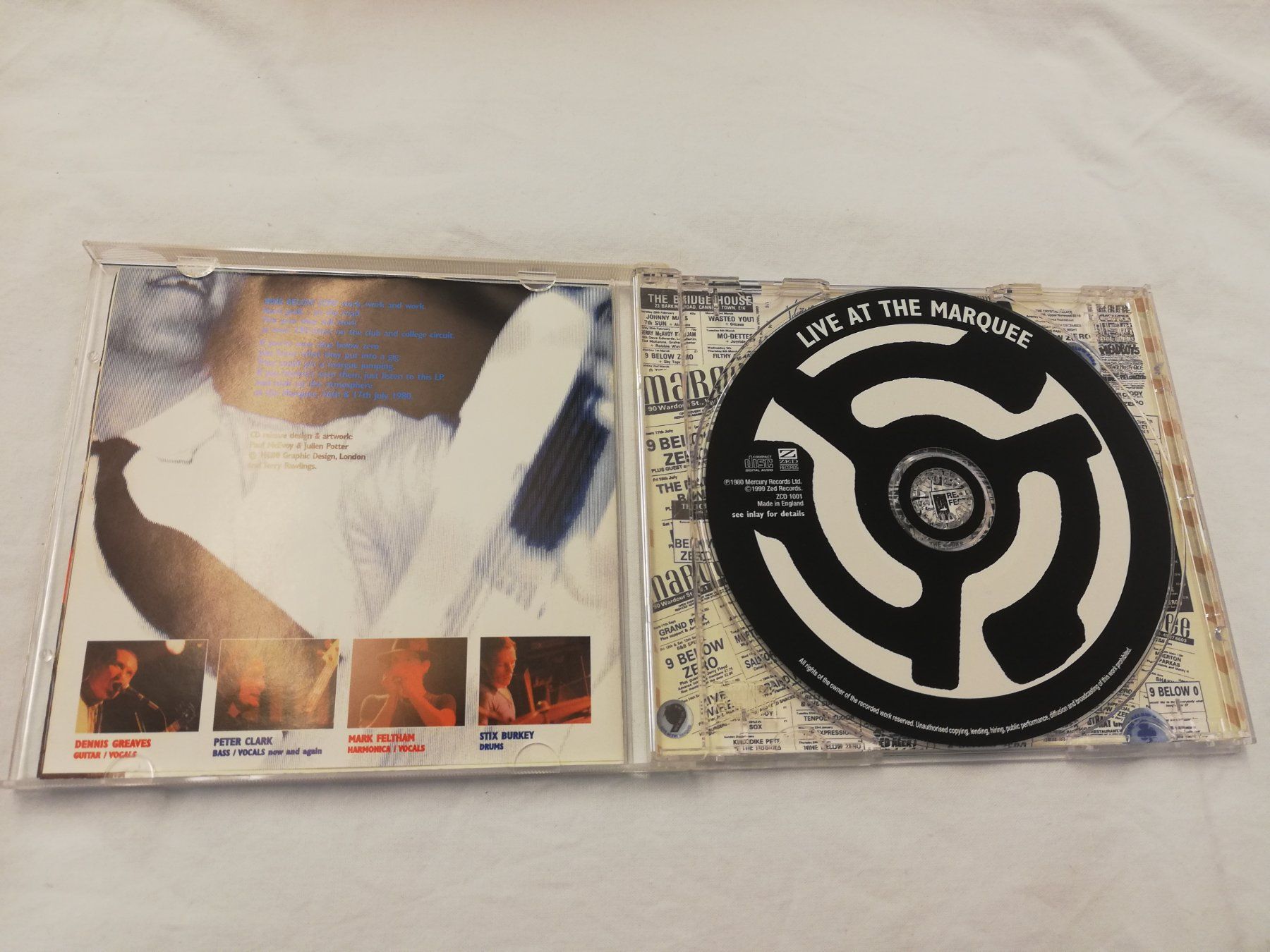 CDs: NINE BELOW ZERO - LIVE AT THE MARQUEE – Gebraucht aus Bern von Vinylsound.ch 2