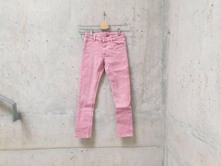 Jeans H&M, rose clair denim délavé, fille, taille 128
