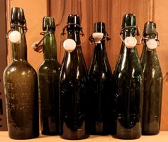 6 Bierflaschen Bier Brauerei Hürlimann Zürich.100 Jahre alt