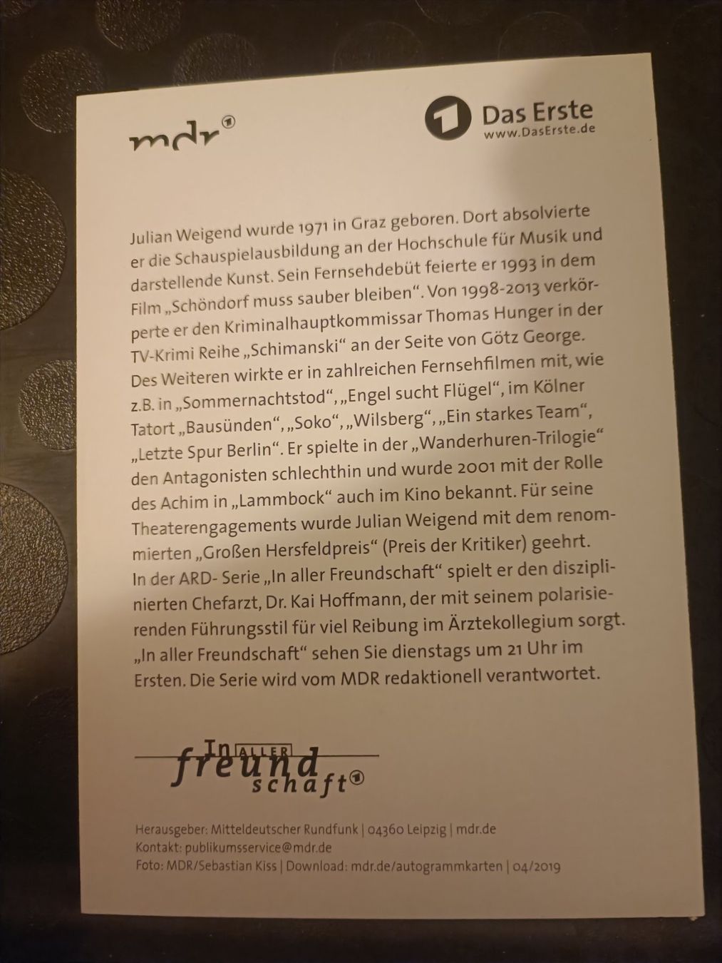 Autografi: Julian Weigend - handsigniert – Usato da Menziken venduto da Artographs 1