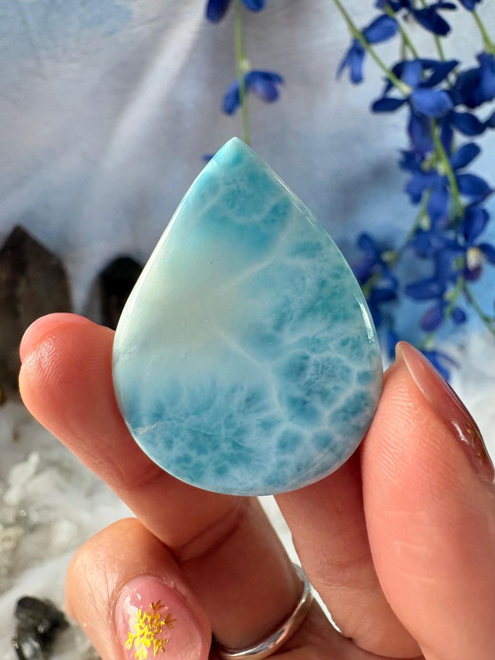 Mineralien & Heilsteine: Larimar Cabochon – Neu und originalverpackt aus Neuheim von m.hald 4