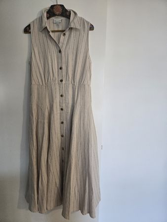 Sommerliches Leinenkleid, Gr. 42, Bonprix, gestreift