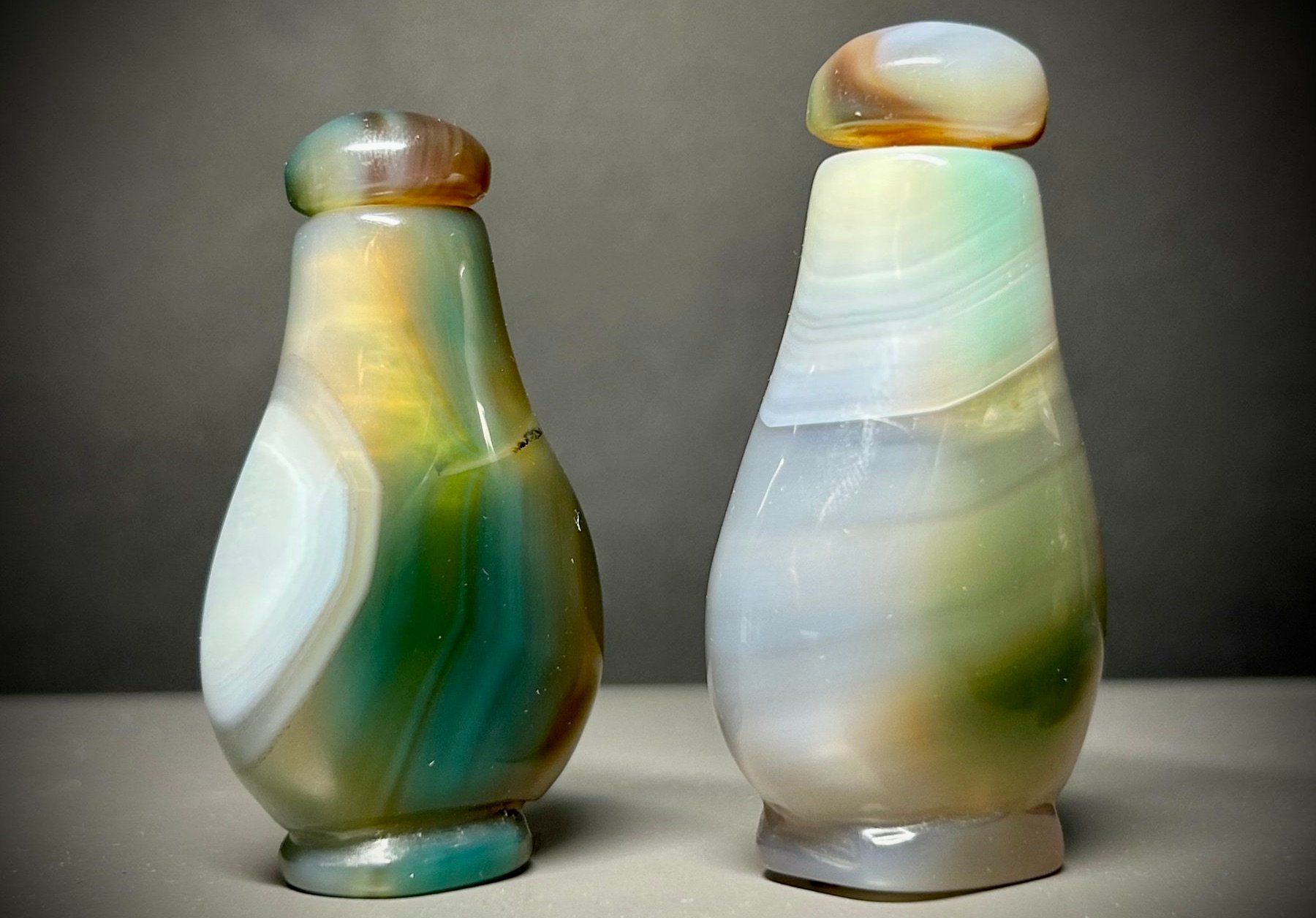 Minerali & Pietre curative: China 2 wunderschöne Achat snuff bottles – Usato da Basel venduto da chinarh891 2