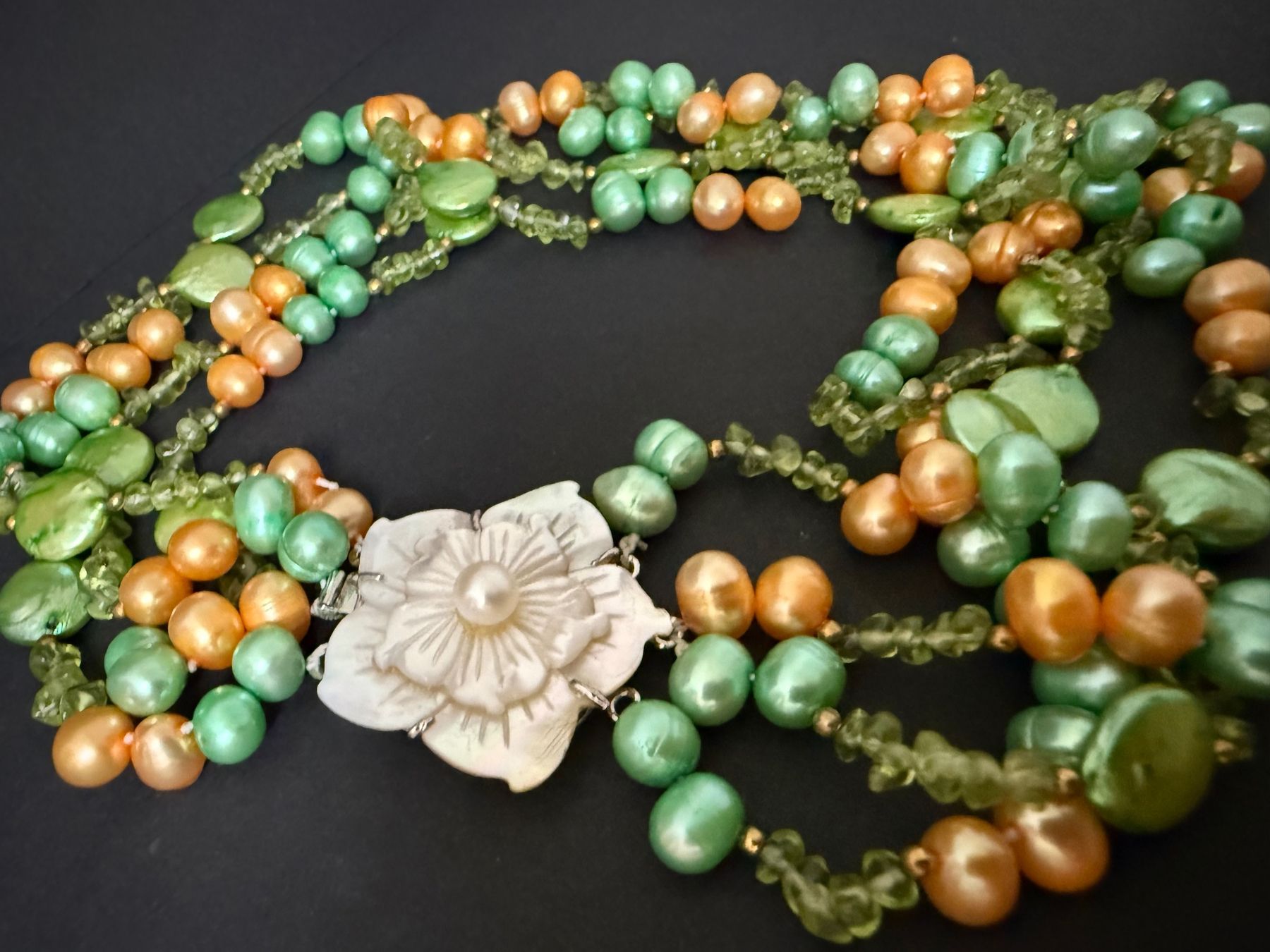 Catenine: Echte Perlen und Peridot Kette – Usato da Spiegel b. Bern venduto da Rogger72 3