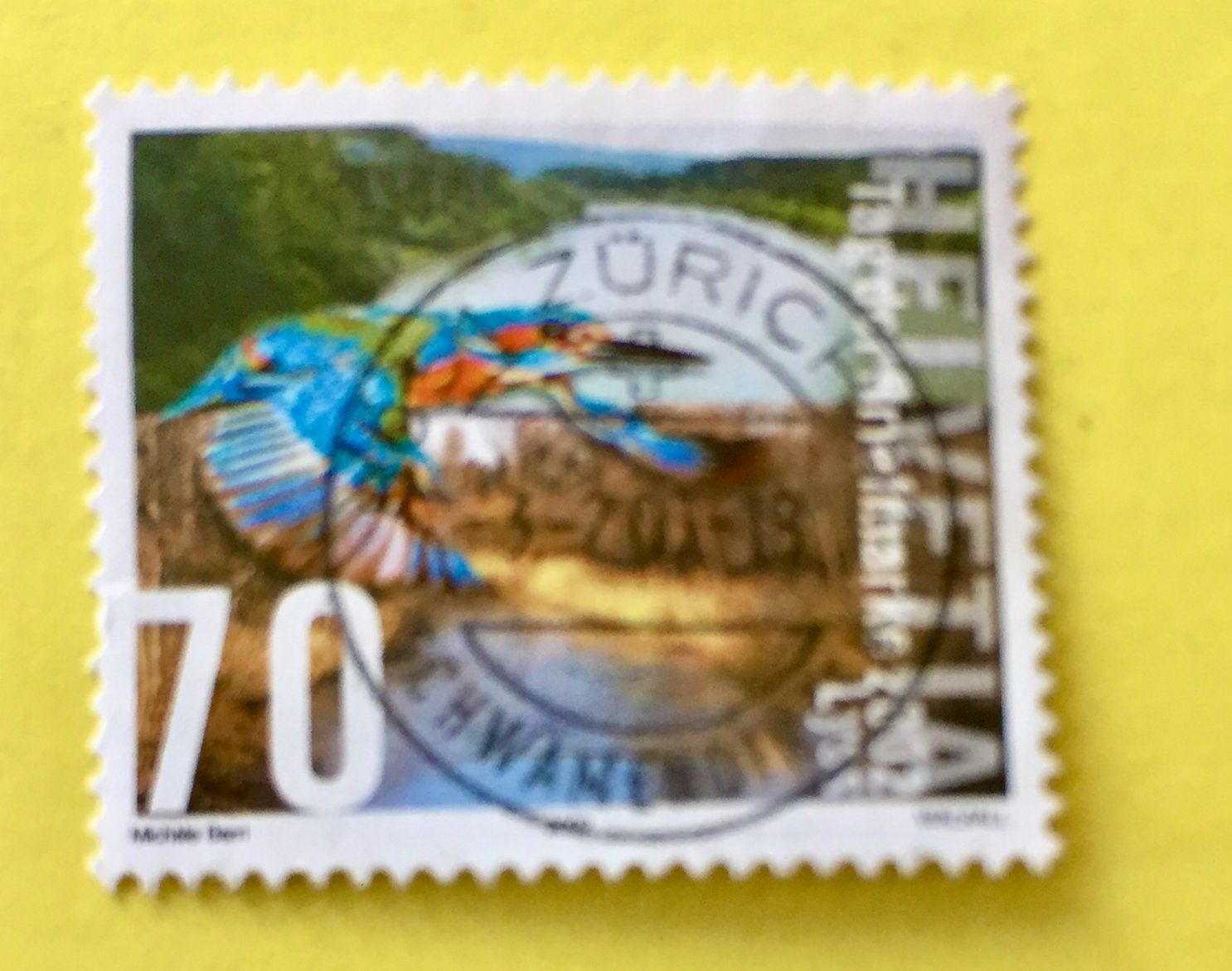 Tutti i francobolli: Nr.1071 Eisvogel  GESTEMPELT 2002  Zürich – Usato da Aarau venduto da Billa007