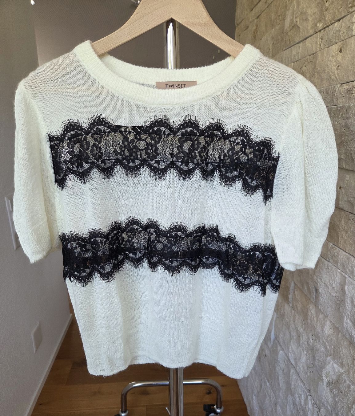 Twinset Maglioni & Felpe: TWINSET Milano Pullover Gr. M | Woll-Mix mit Spitzeneinsatz – Nuovo (secondo la descrizione) da Scherzingen venduto da tan_l9n2