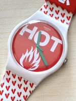 Armbanduhr Swatch Hot Chili Motiv weiss rot guter Zustand