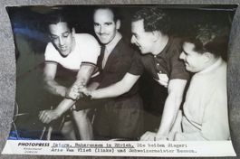 Radsport: Arie van Vliet + Besson, Bahnrennen Zürich um 1945