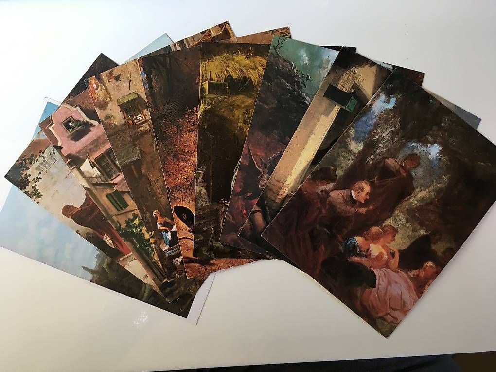 Cartoline postali: 25 alte Ansichtskarten (Gemäldeausschnitte Carl Spitzweg) – Nuovo (secondo la descrizione) da Gockhausen venduto da rewie