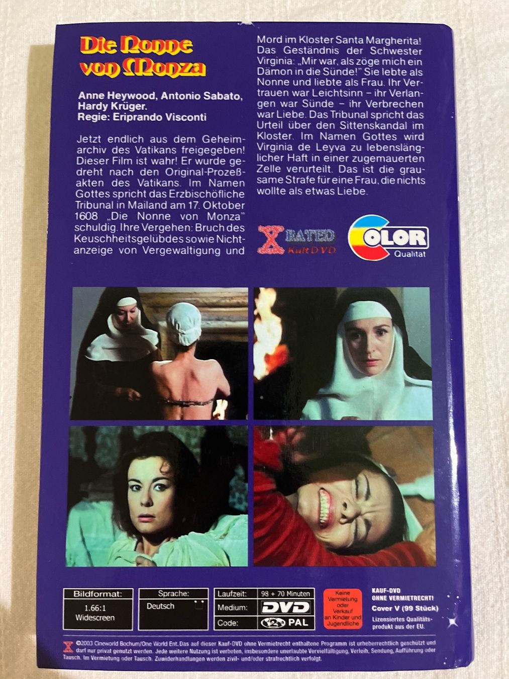 Tutti i DVDs: Die Nonne von Monza – Usato da Basel venduto da patku79 1