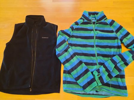 Quechua Fleeceweste und Kids Fleecejacke gestreift 158