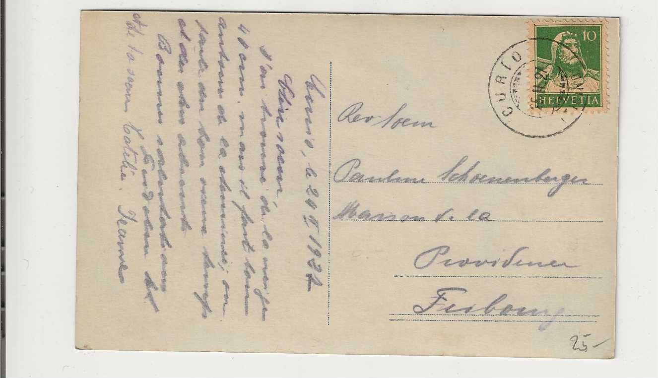 Cartoline postali: Curio, 1927 – Usato da Spiez venduto da Niesen20 1