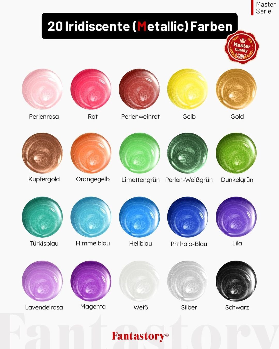 Colori: Acrylfarben Set Metallic 20x60 ml mit 12 Pinseln – Nuovo e nell'imballaggio originale da Schaffhausen venduto da mrswiss21 1
