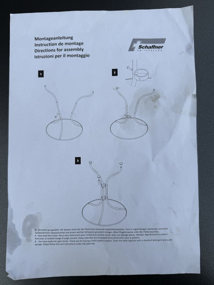 Schaffner Tavoli: Gartentisch Schaffner rund Metall Top Zustand  – Usato da Konolfingen venduto da petzipetz 2