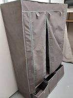 Armadio guardaroba in tessuto con cassetti  grigio