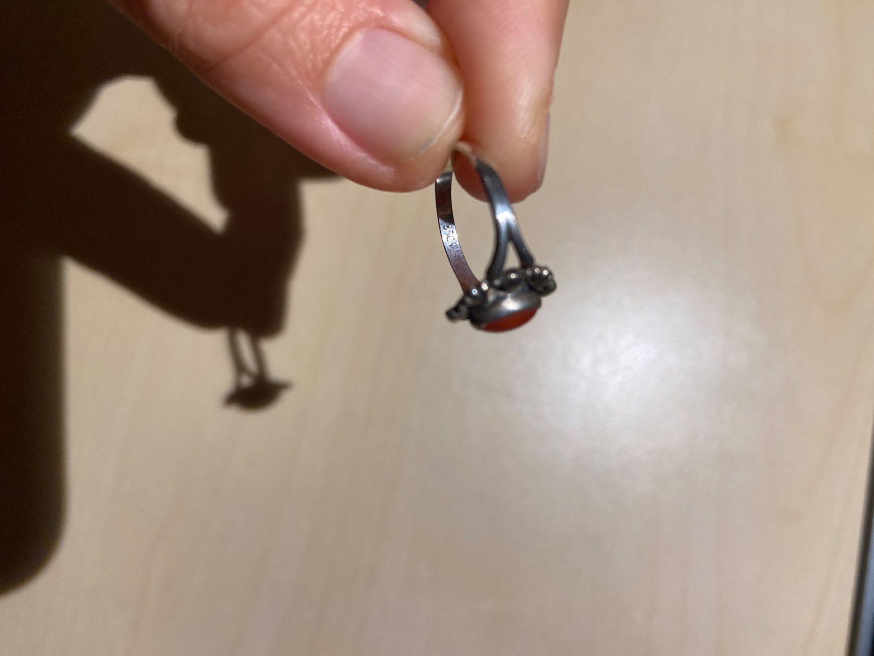Anelli: Jugendstil Dänemark Koralle Silber Ring mit Stempel 830S – Usato da Niederhasli venduto da YHHC 7