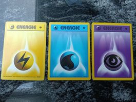 Pokemon Base Set 1 Edition Energie Karten 3 Stück 