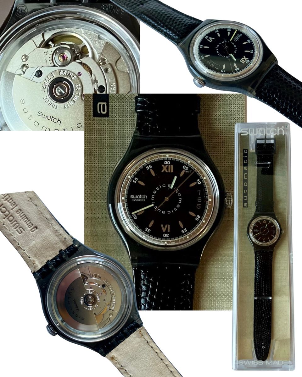 Swatch Uhren: Wunderschöne ungetragene Swatch Automatic, Fullset, 1992  – Neu und originalverpackt aus Andwil SG von Kaltbrunner