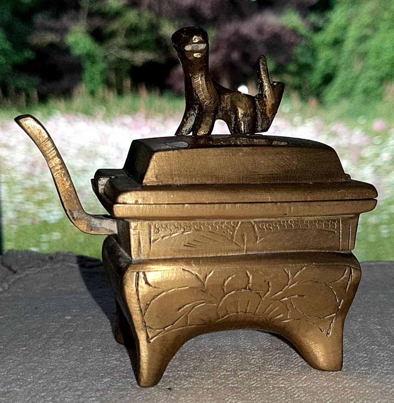 Purificatori d'aria: MESSING-Räuchertöpfchen mit Tierfigur, antik – Nuovo (secondo la descrizione) da Kirchberg BE venduto da CZ09