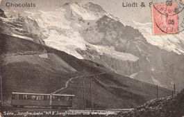 Jungfraubahn BE Zug bergauf Jungfrau Lindt & Sprüngli Bahn