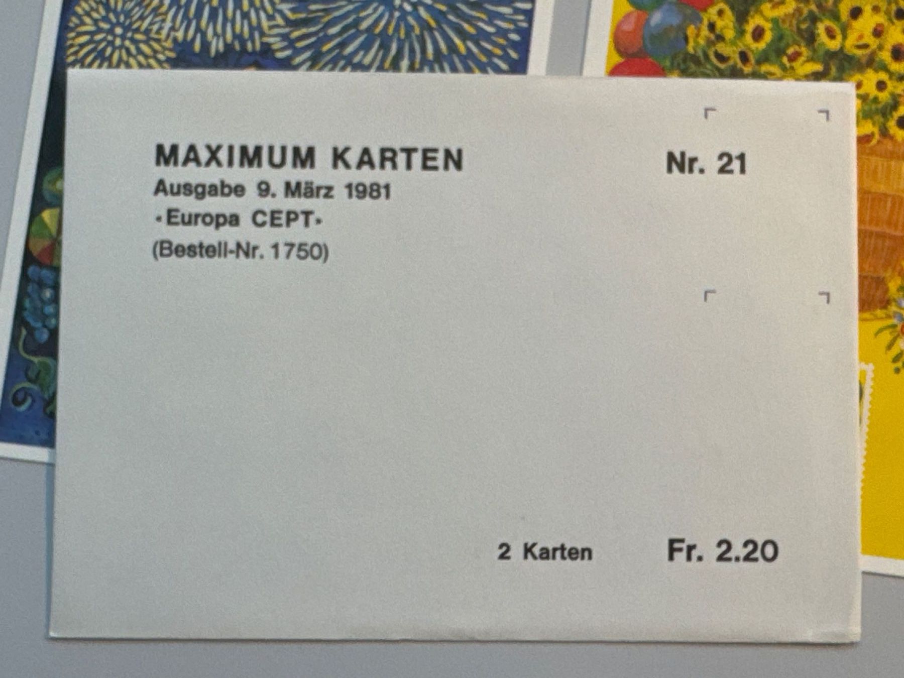 Tous les timbres: Maximum Karten 1981 Europa CEPT – D'occasion à Küssnacht am Rigi par POSTOMASTER 1