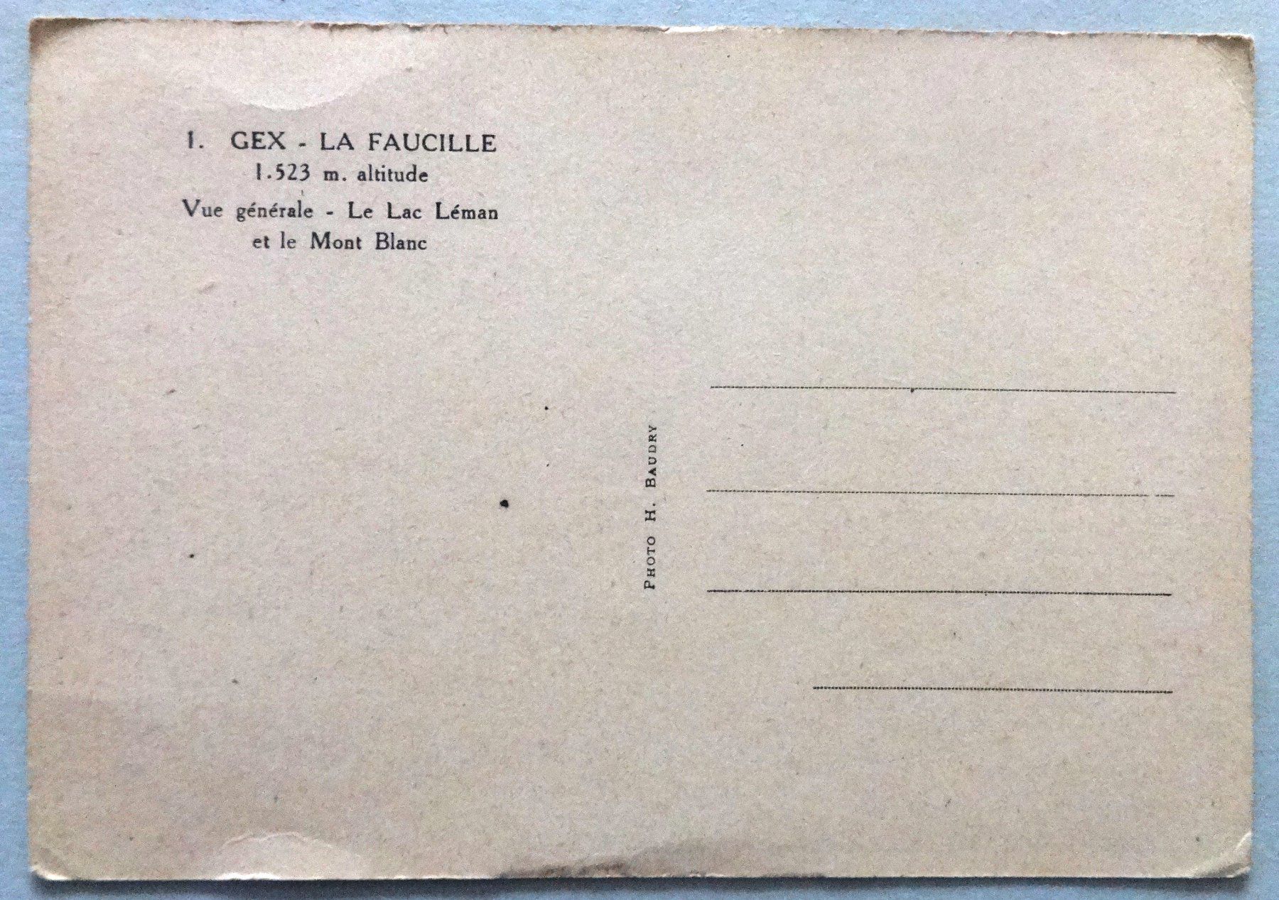 Cartes postales: Gex - La Faucille - Vue générale – D'occasion à Fétigny par Billy2miny 1