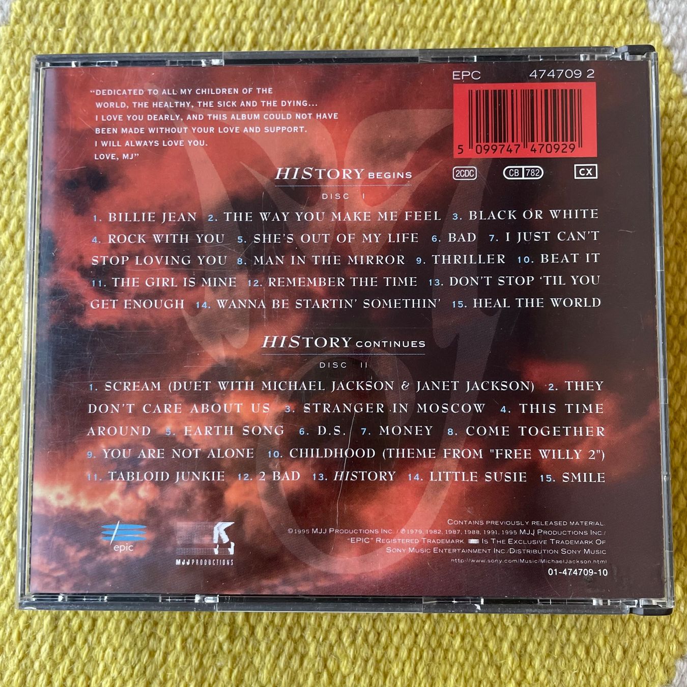 CDs: MICHAEL JACKSON-2CD HISTORY – D'occasion à Rorschacherberg par CD-Roli 1