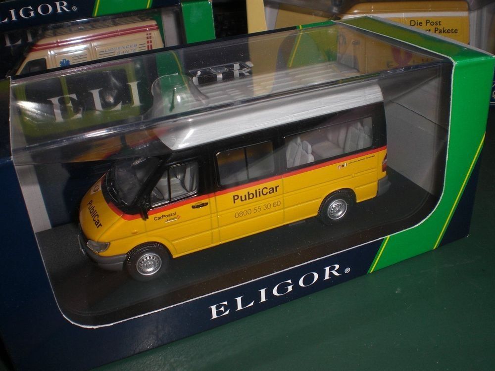 Mercedes-Benz Modellini d'auto: Mercedes-Benz Sprinter Minibus Phase II 2000-2002 "Schweizer – Nuovo e nell'imballaggio originale da Gerlafingen venduto da espero88 7