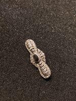 Broschen Anhänger Silber Marcasit oval Stein gebraucht 
(52)