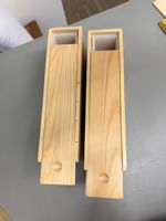 2 Seifenform Holz mit Silikon Einsatz rechteckig 28cm lang