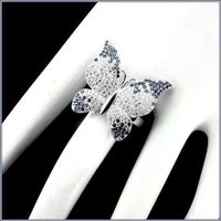 ♛ Schmetterling Zirconia 925 Silberring