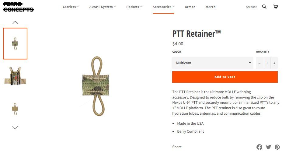 Tiro a segno: 4 X FERRO CONCEPT PTT Retainer™ – Usato da Prilly venduto da LausanneArchive 2