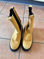 coole ockergelbe Stiefel, Wildleder, Gr. 37