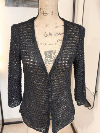 Strickjacke Nelly Italy schwarz mit Knopfleiste Damen