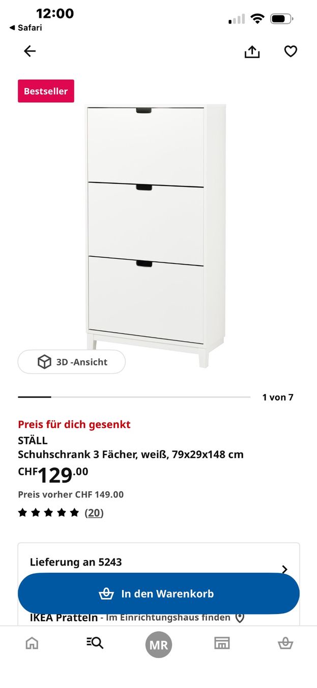 Ikea Armadi: Schuhschrank STÄLL weiss 3 Fächer gebraucht – Usato da Mülligen venduto da Sydkim 1