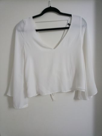 Bluse Zara Trafaluc Collection Weiss Groesse S