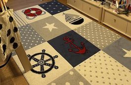 Carpetia Kinderteppich Maritim  160 × 230 cm  Blau/Grau
