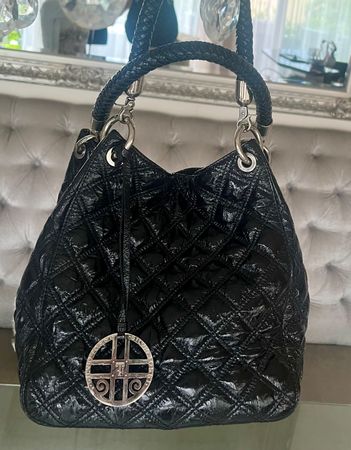 Handtasche SILVIO TOSSI, Lackleder, schwarz