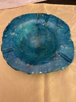 Grand cendrier en Albâtre teinté Turquoise  1980