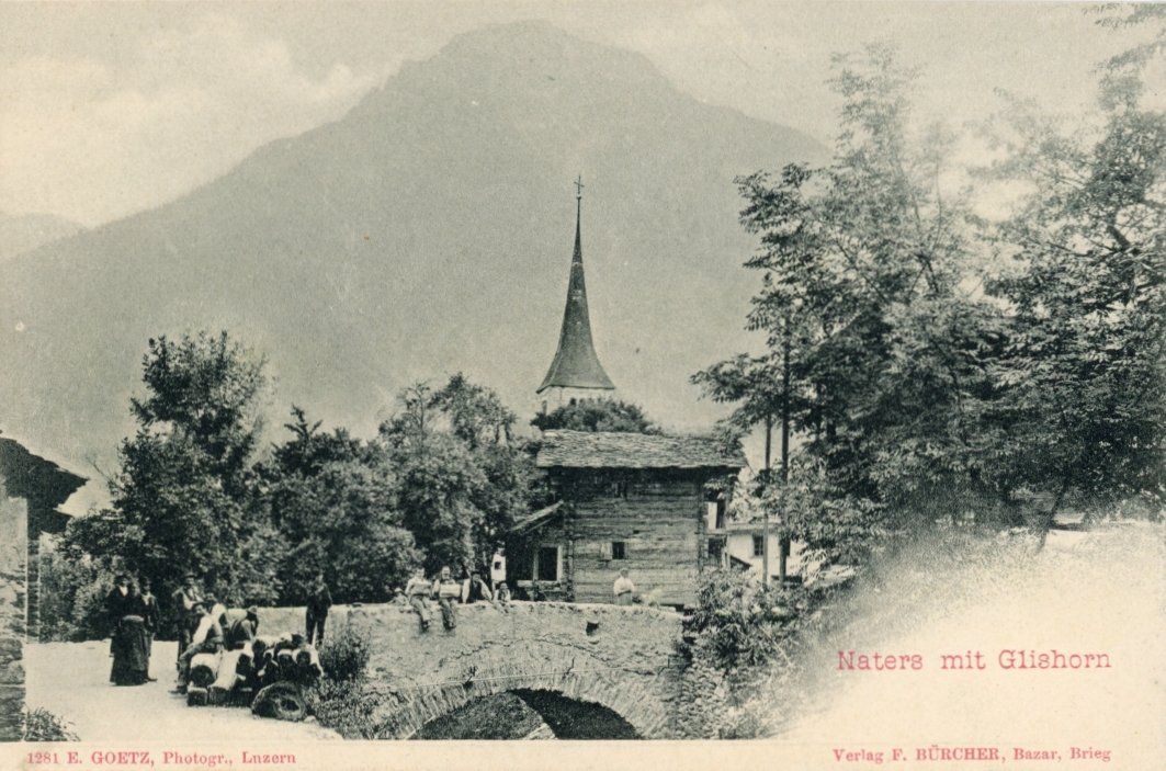 Cartoline postali: Naters   VS  bei Brig     mit Glishorn       ca. 1900 – Usato da Brig venduto da Valcards54